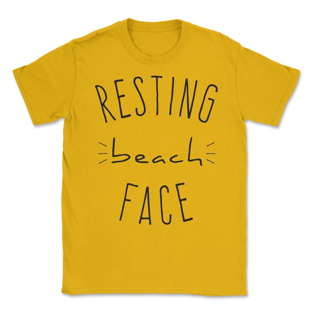 Resting Beach Face Unisex T-Shirt - Gold
