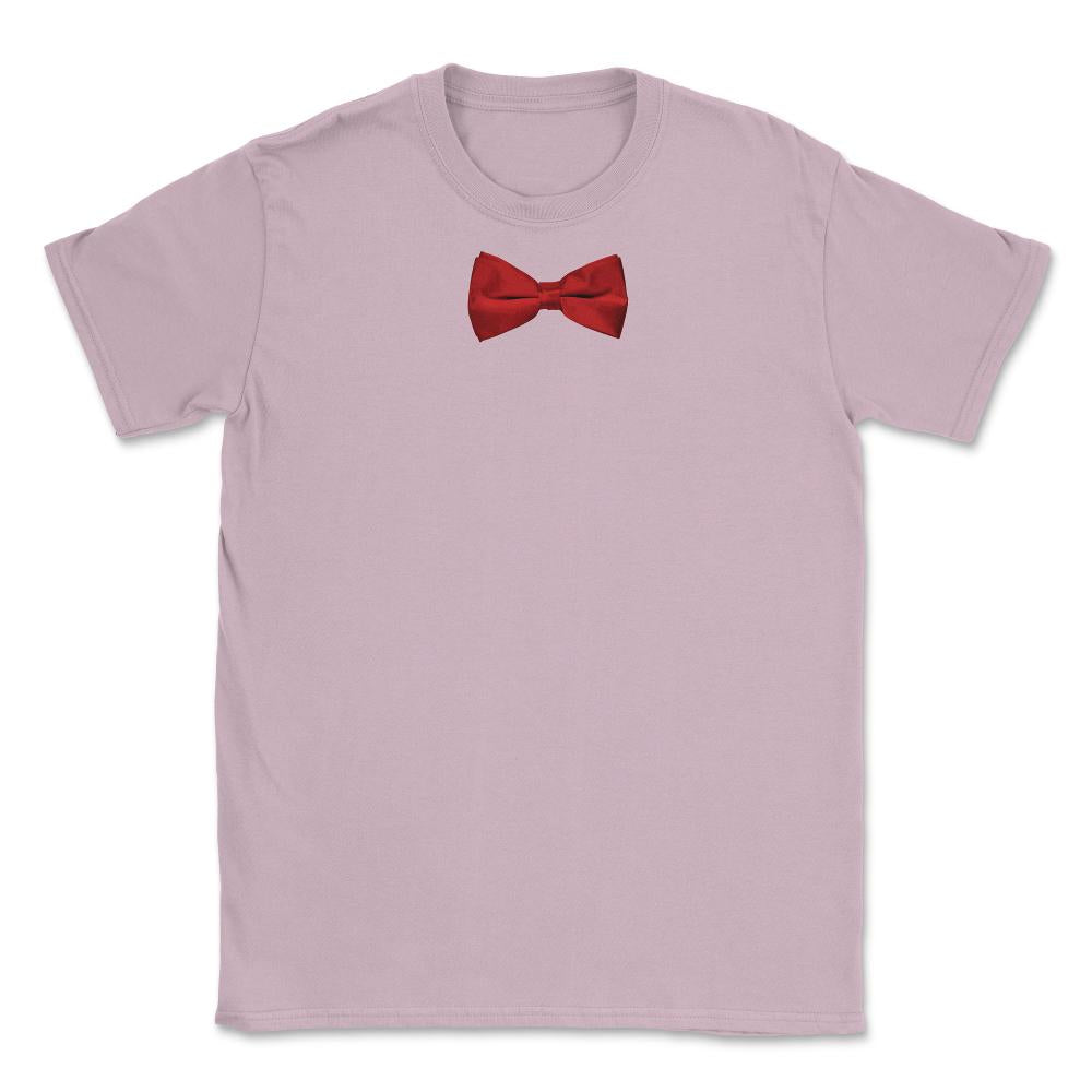 Red Bow Tie Unisex T-Shirt - Light Pink