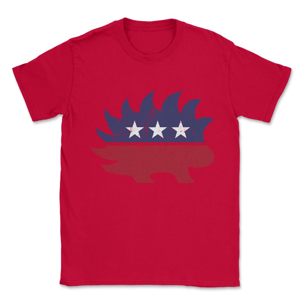 Libertarian Porcupine Unisex T-Shirt - Red
