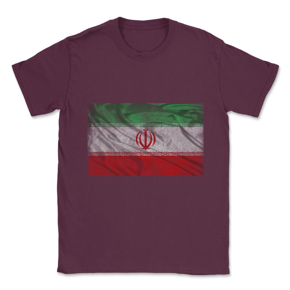 Iran Flag Vintage Unisex T-Shirt - Maroon