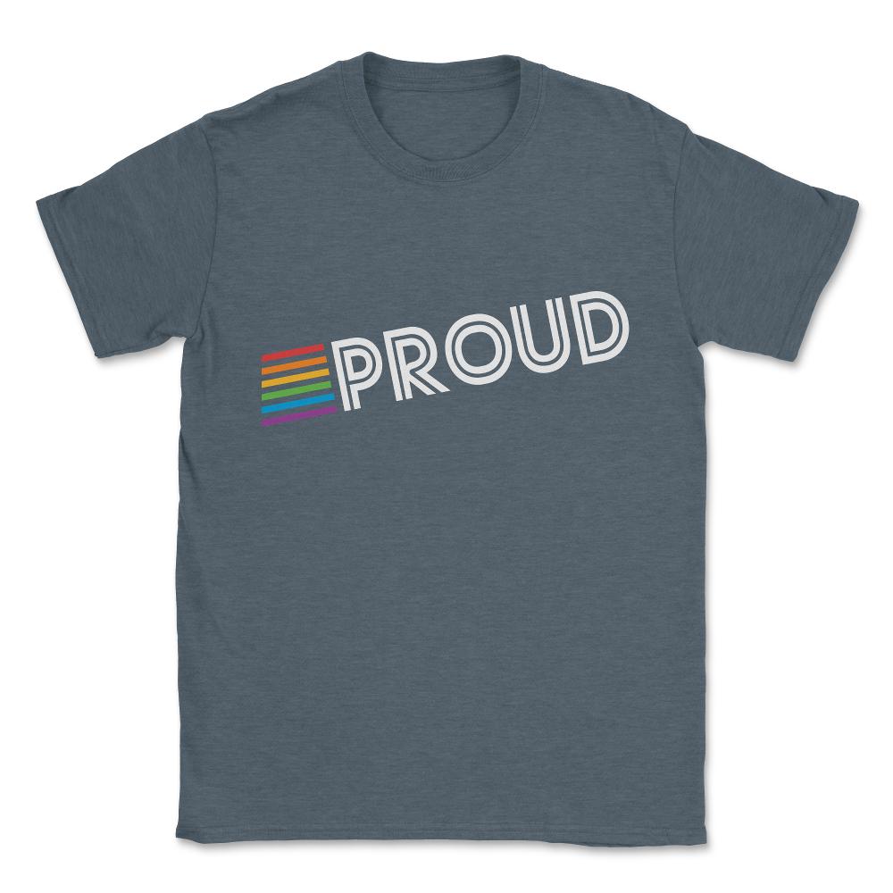 Rainbow Proud LGBTQ Gay Pride Unisex T-Shirt - Dark Grey Heather
