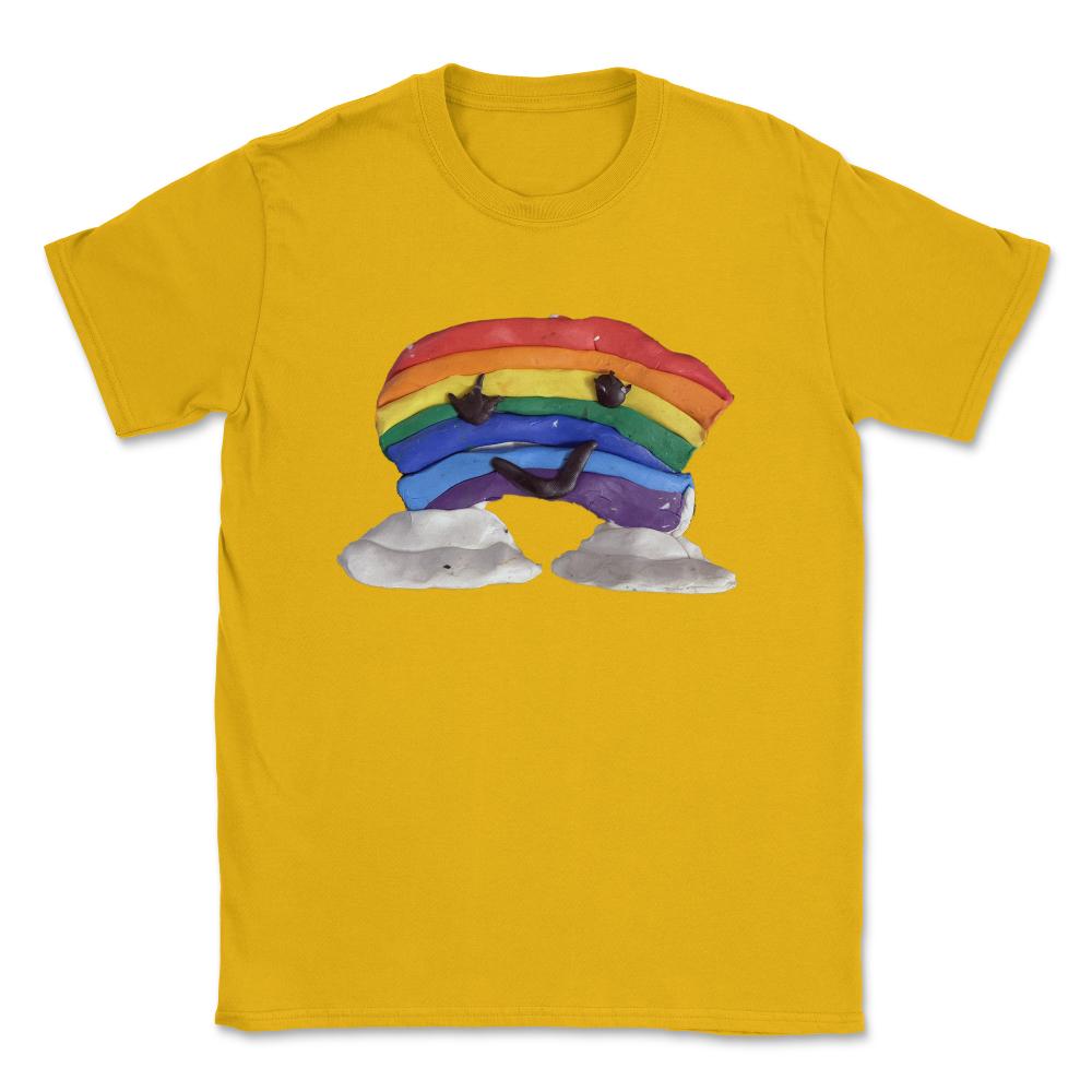 Cute Kawaii Rainbow Clay Unisex T-Shirt - Gold