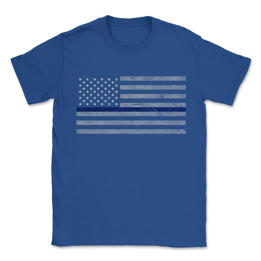 Thin Blue Line US Flag Unisex T-Shirt - Royal Blue