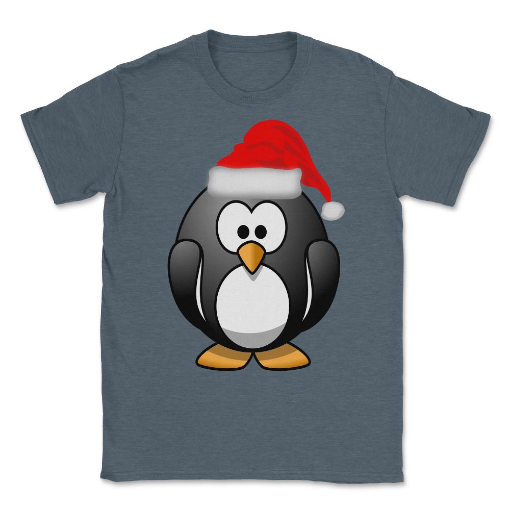 Christmas Santa Penguin Unisex T-Shirt - Dark Grey Heather