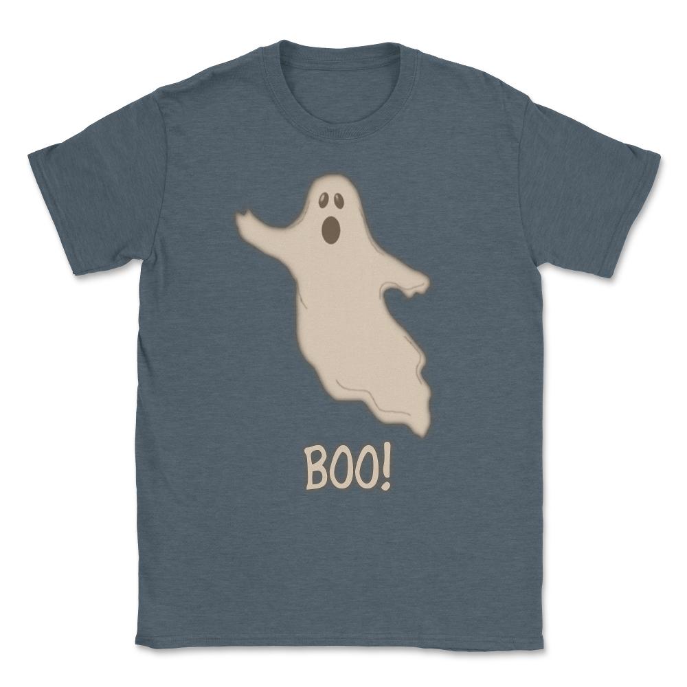 Boo The Ghost Unisex T-Shirt - Dark Grey Heather