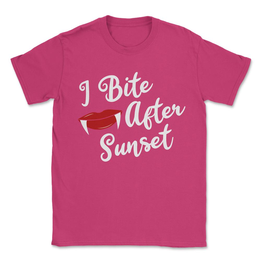 I Bite After Sunset Sexy Vampire Halloween Unisex T-Shirt - Heliconia