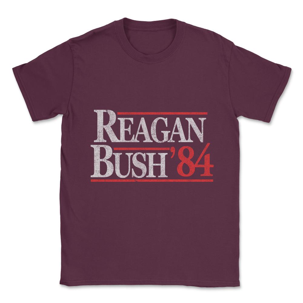Vintage Reagan Bush 1984 Unisex T-Shirt - Maroon