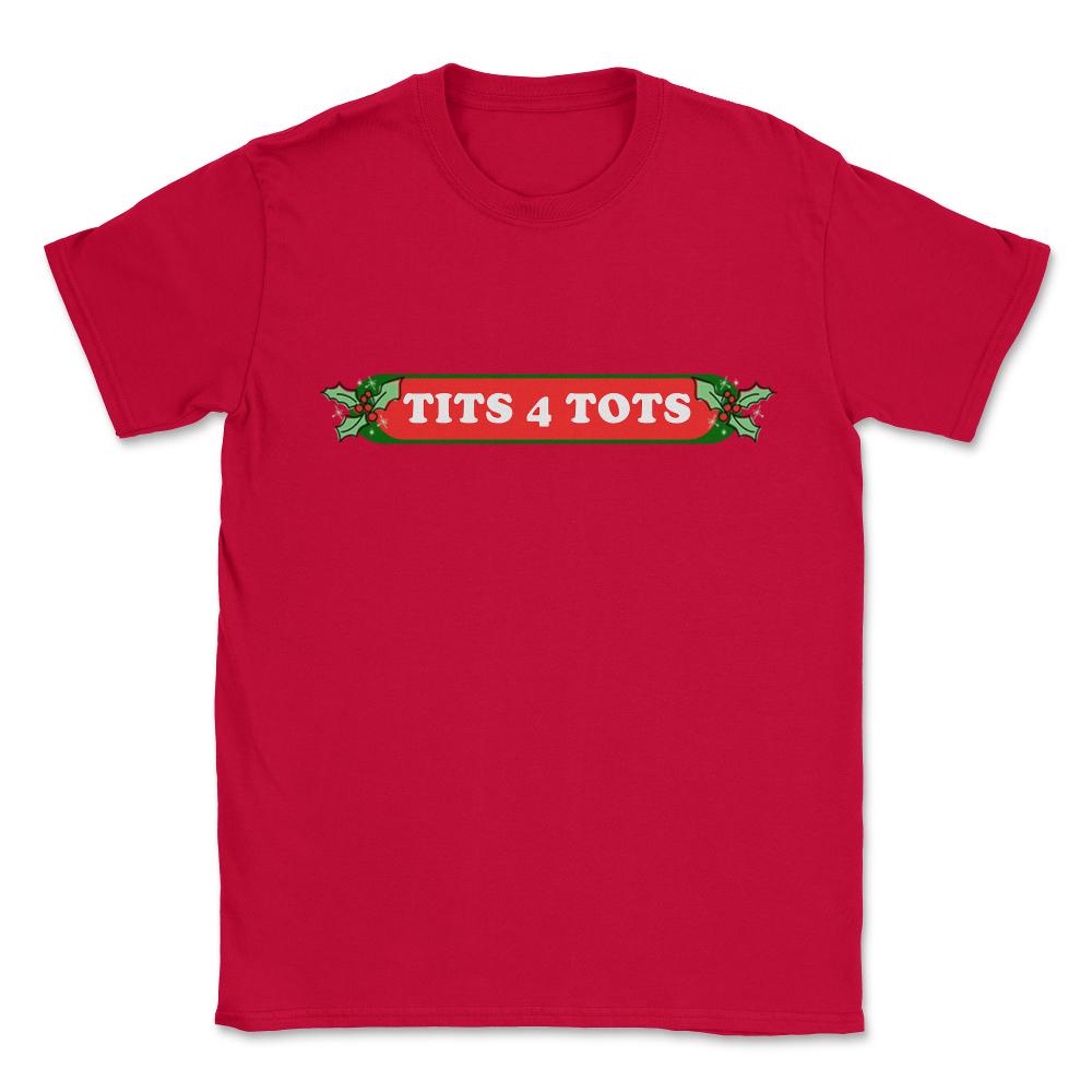 Tits For Tots Funny Christmas Unisex T-Shirt - Red