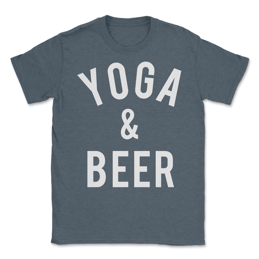 Yoga and Beer Unisex T-Shirt - Dark Grey Heather