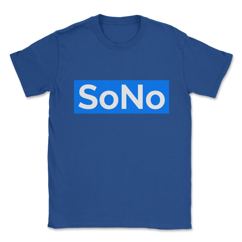 SoNo South Norwalk Connecticut Unisex T-Shirt - Royal Blue