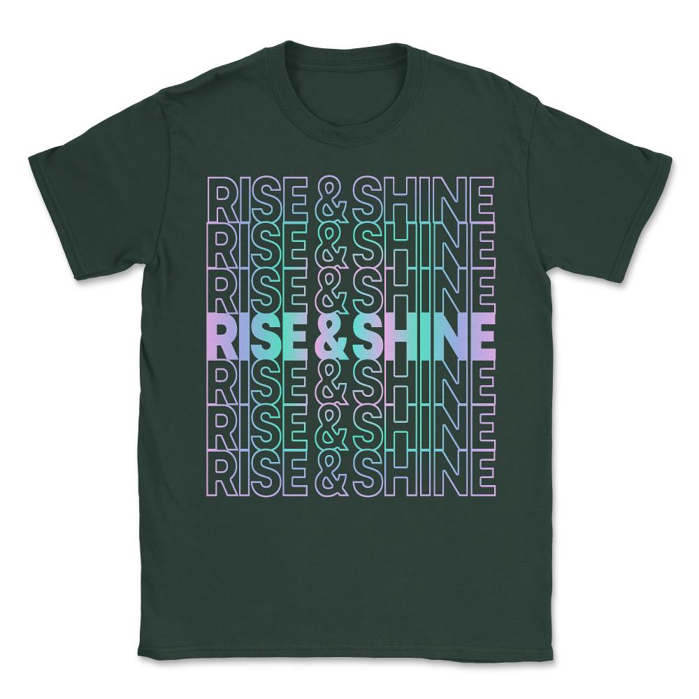 Rise and Shine Retro Unisex T-Shirt - Forest Green