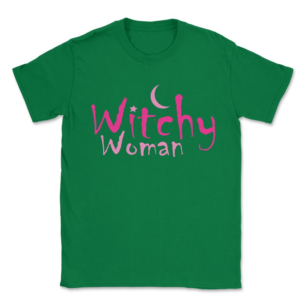 Witchy Woman Funny Halloween Witch Unisex T-Shirt - Green