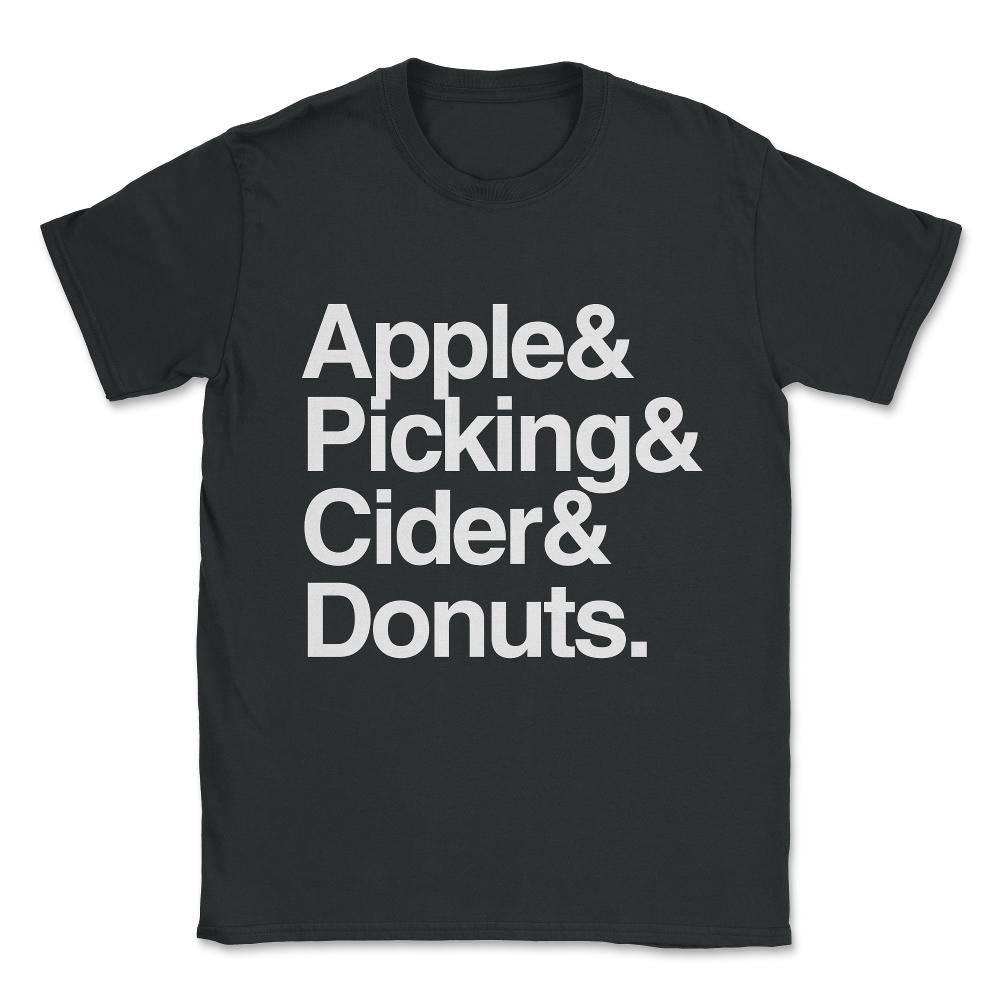Apple Picking and Cider Donuts Unisex T-Shirt - Black