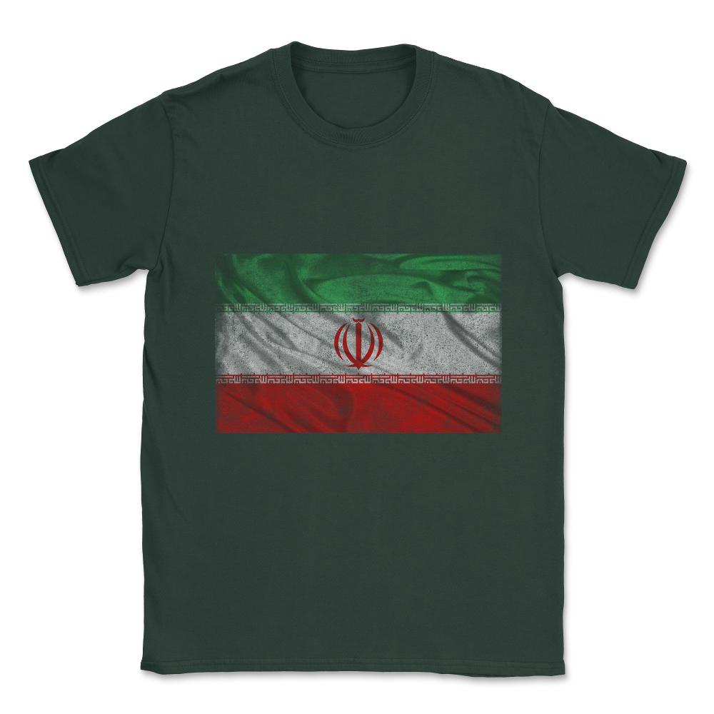 Iran Flag Vintage Unisex T-Shirt - Forest Green