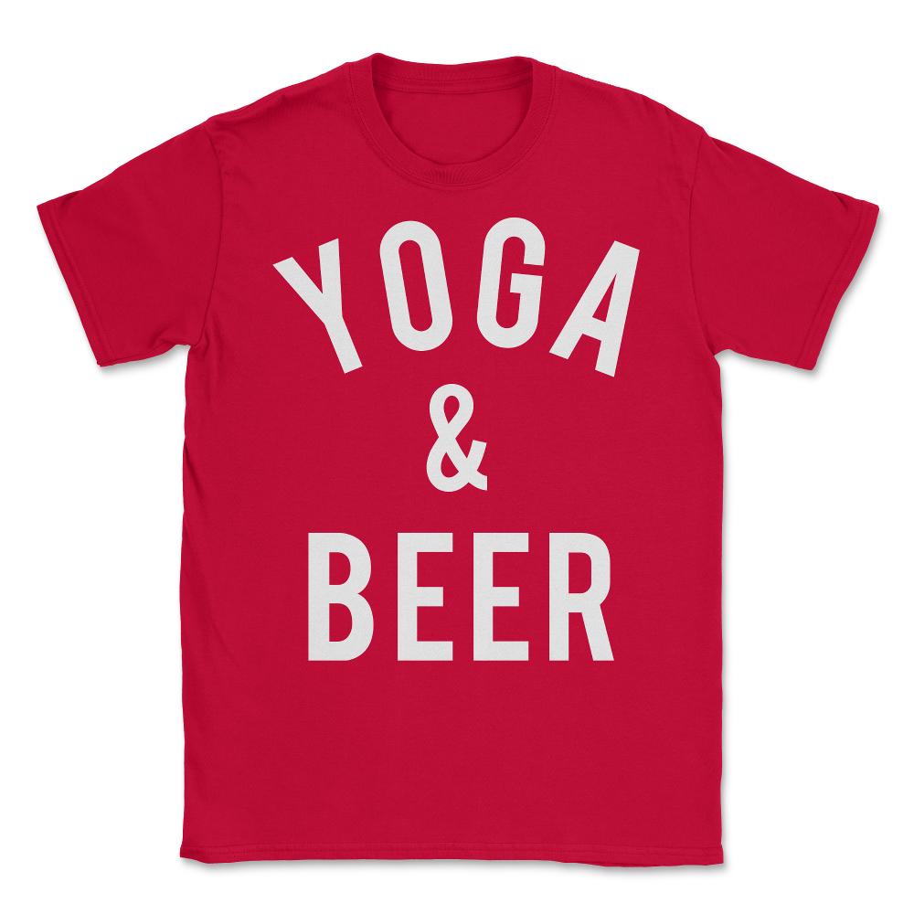 Yoga and Beer Unisex T-Shirt - Red