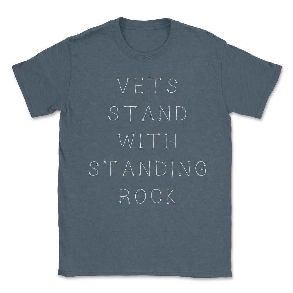 Vets Stand With Standing Rock Unisex T-Shirt - Dark Grey Heather