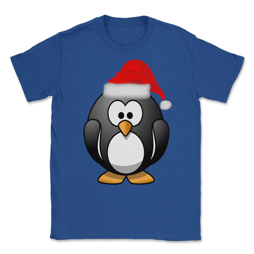 Christmas Santa Penguin Unisex T-Shirt - Royal Blue