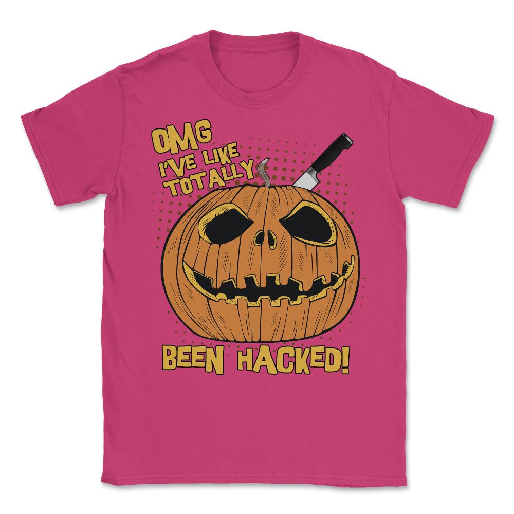 OMG I've Been Hacked Funny Halloween Pumpkin Unisex T-Shirt - Heliconia