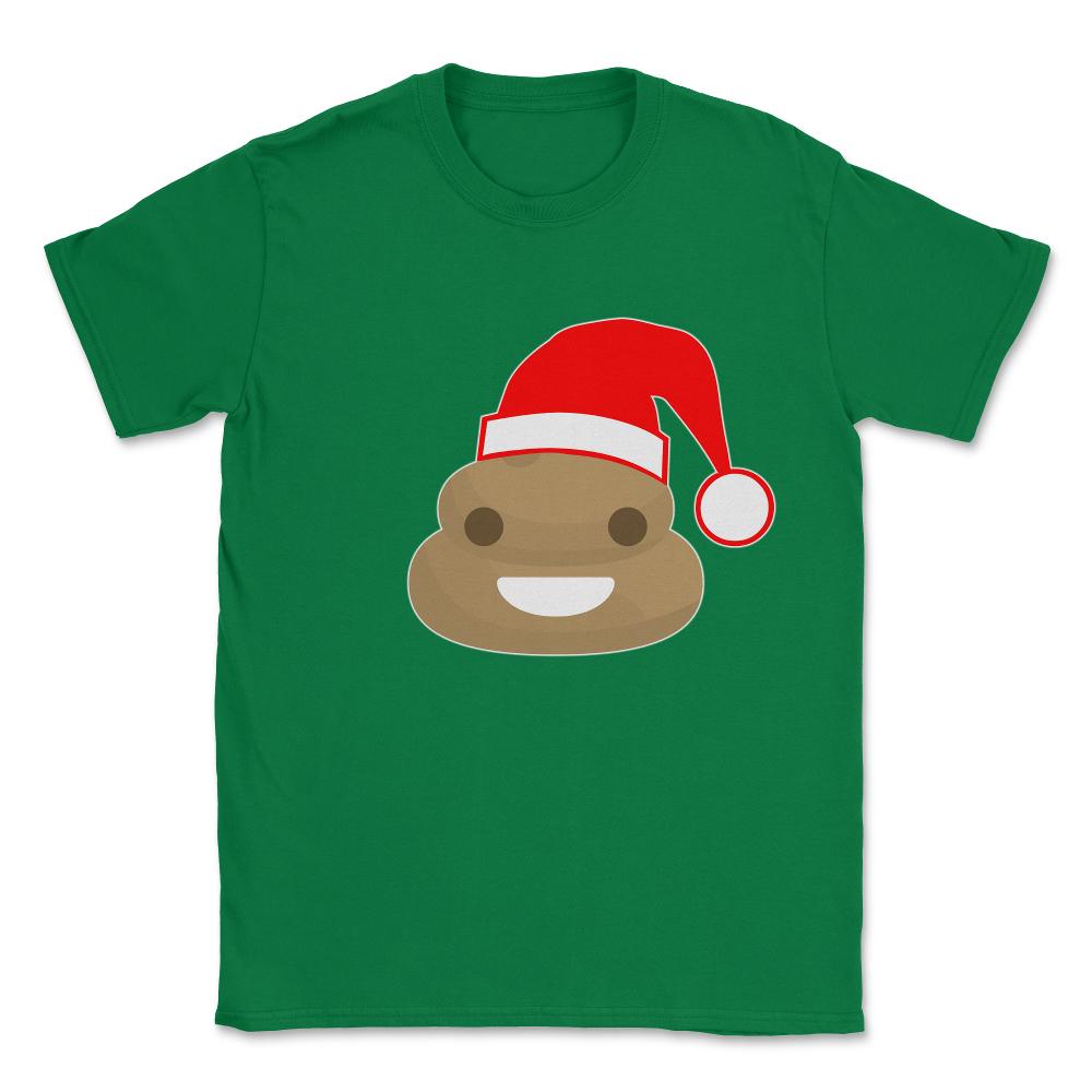 Poop Emoji Santa Unisex T-Shirt - Green