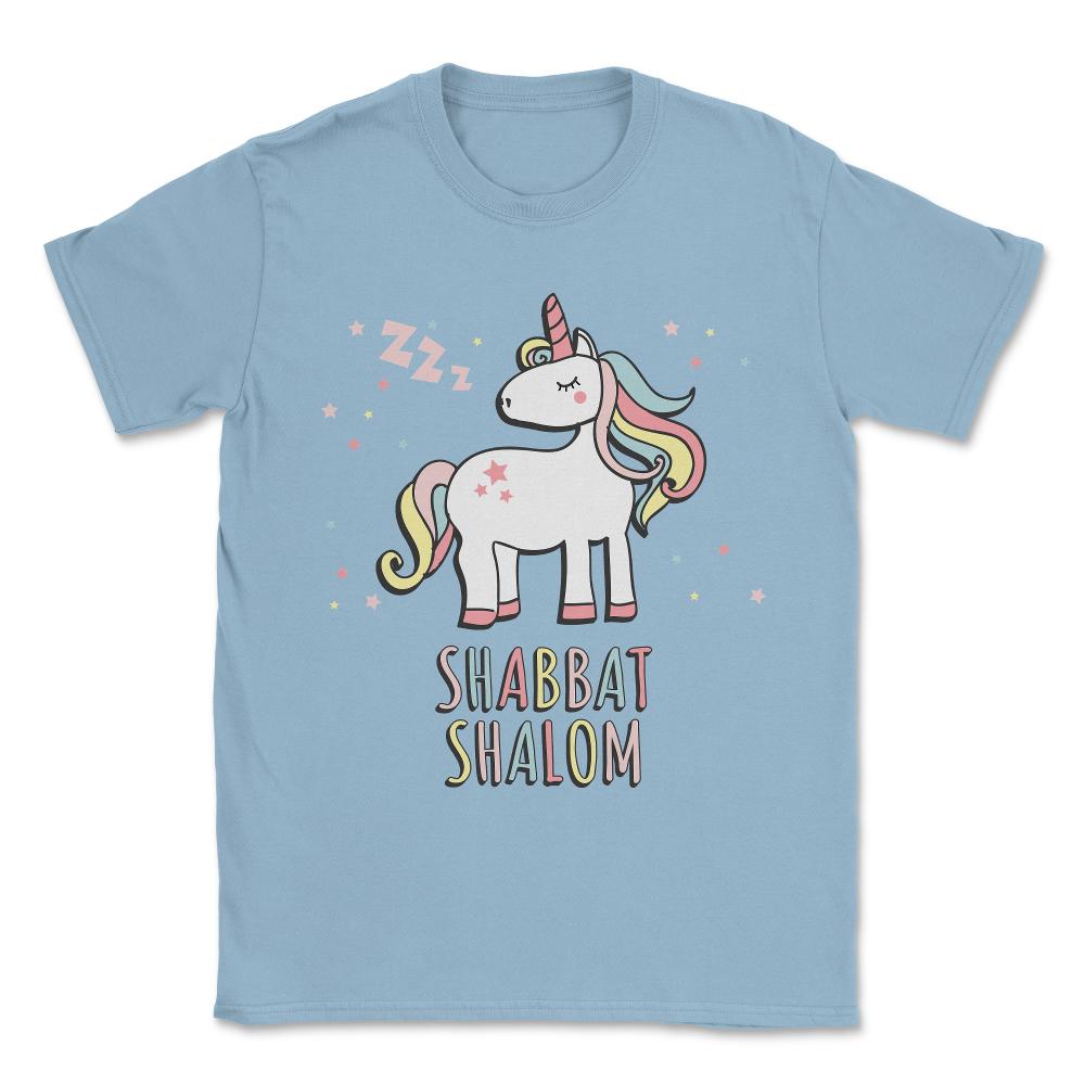 Shabbat Shalom Jewish Unicorn  Unisex T-Shirt - Light Blue
