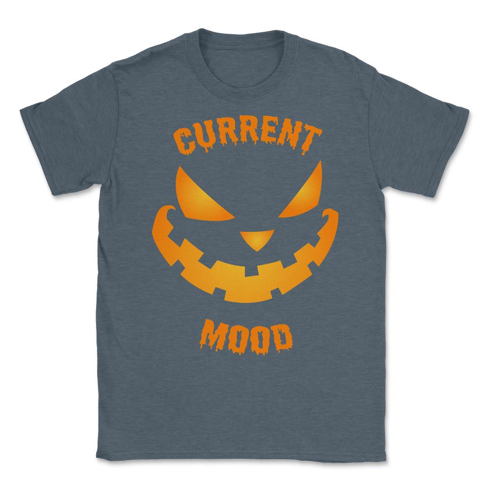 Current Mood Halloween Pumpkin Jack-O-Lantern Unisex T-Shirt - Dark Grey Heather