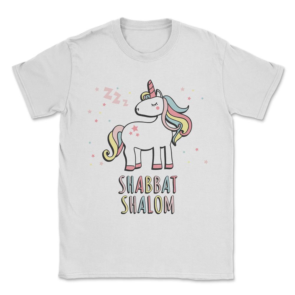 Shabbat Shalom Jewish Unicorn  Unisex T-Shirt - White