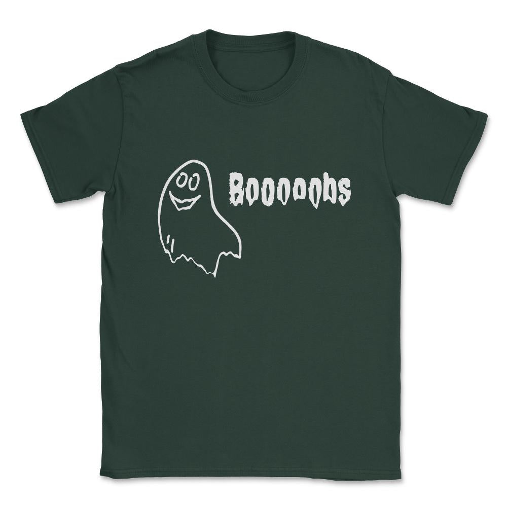 Booooobs Boo Halloween Ghost Unisex T-Shirt - Forest Green