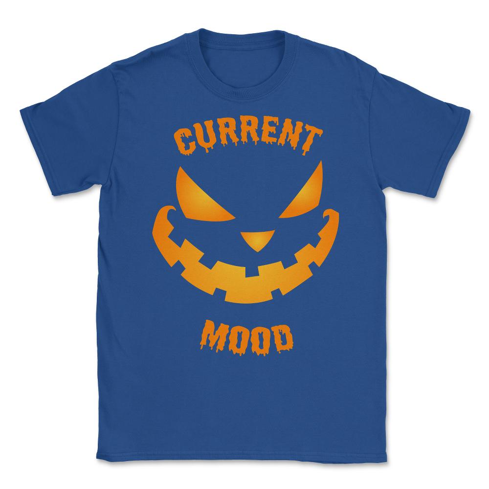 Current Mood Halloween Pumpkin Jack-O-Lantern Unisex T-Shirt - Royal Blue