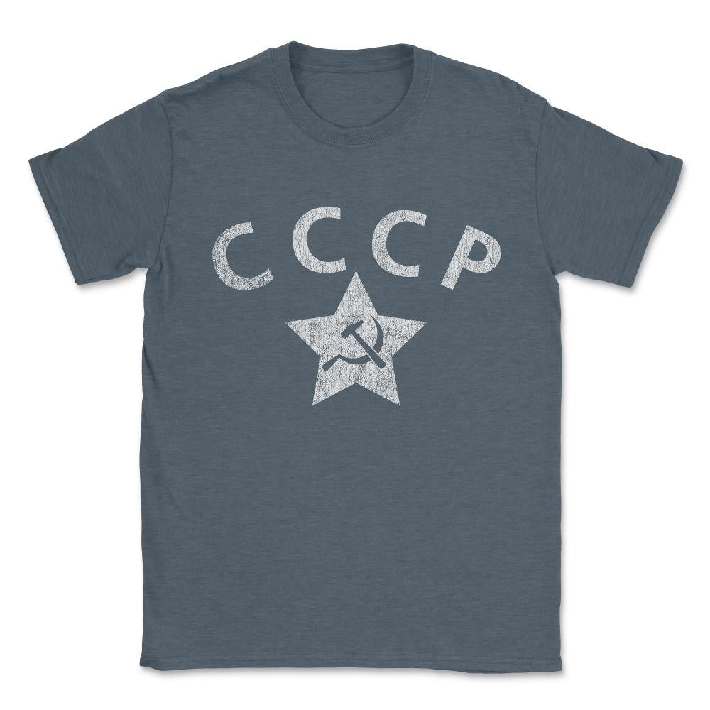 Vintage Russia CCCP Soviet Police Unisex T-Shirt - Dark Grey Heather