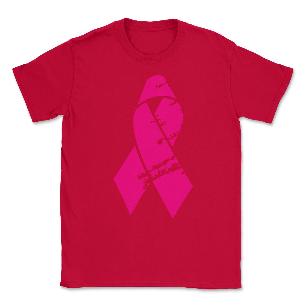 Distressed Pink Ribbon Unisex T-Shirt - Red