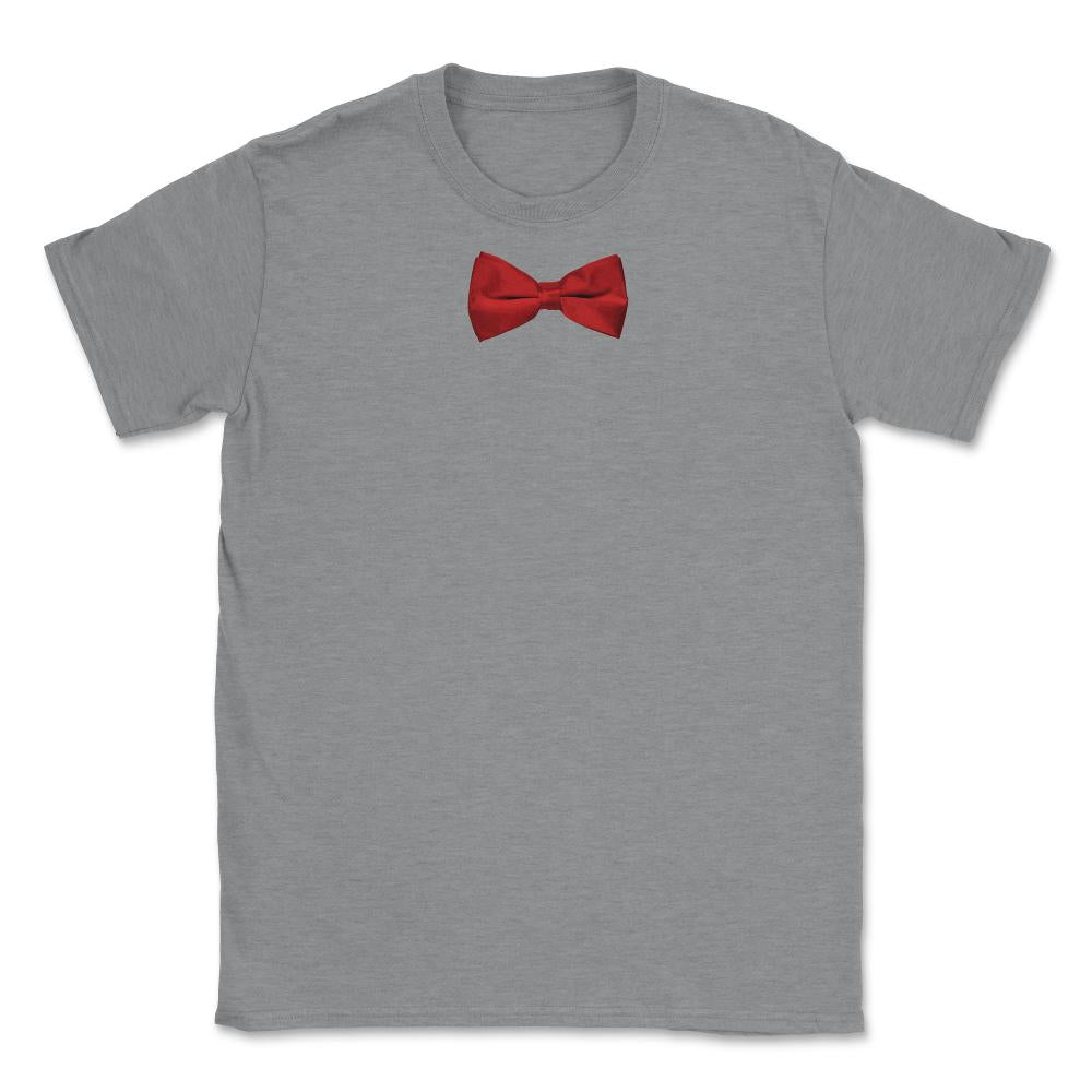 Red Bow Tie Unisex T-Shirt - Grey Heather
