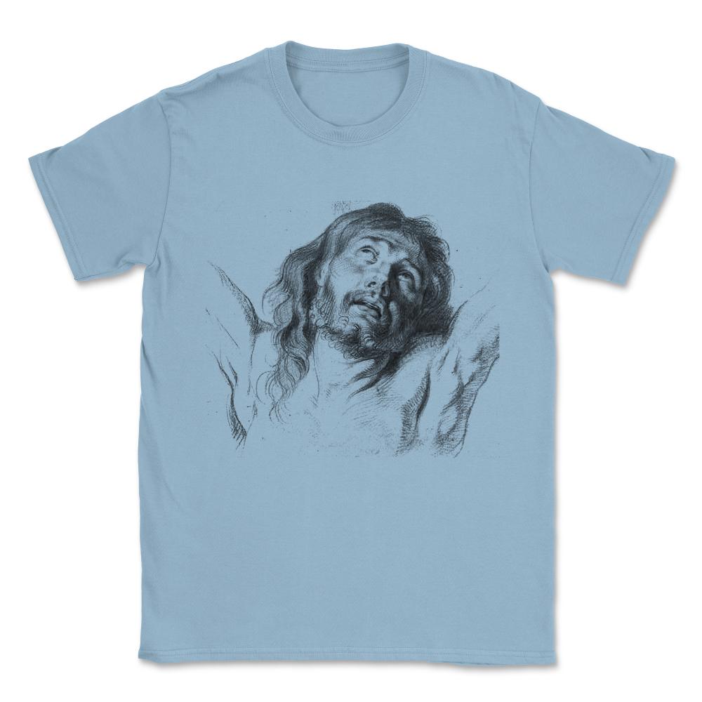 Head Of Christ Unisex T-Shirt - Light Blue