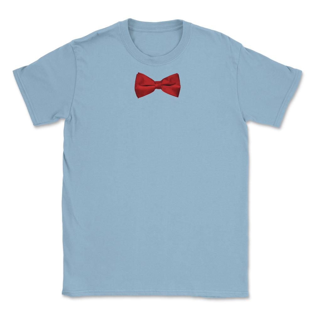 Red Bow Tie Unisex T-Shirt - Light Blue