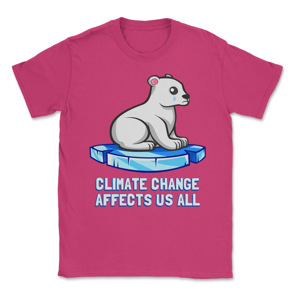 Climate Change Affects Us All Crying Polar Bear Unisex T-Shirt - Heliconia