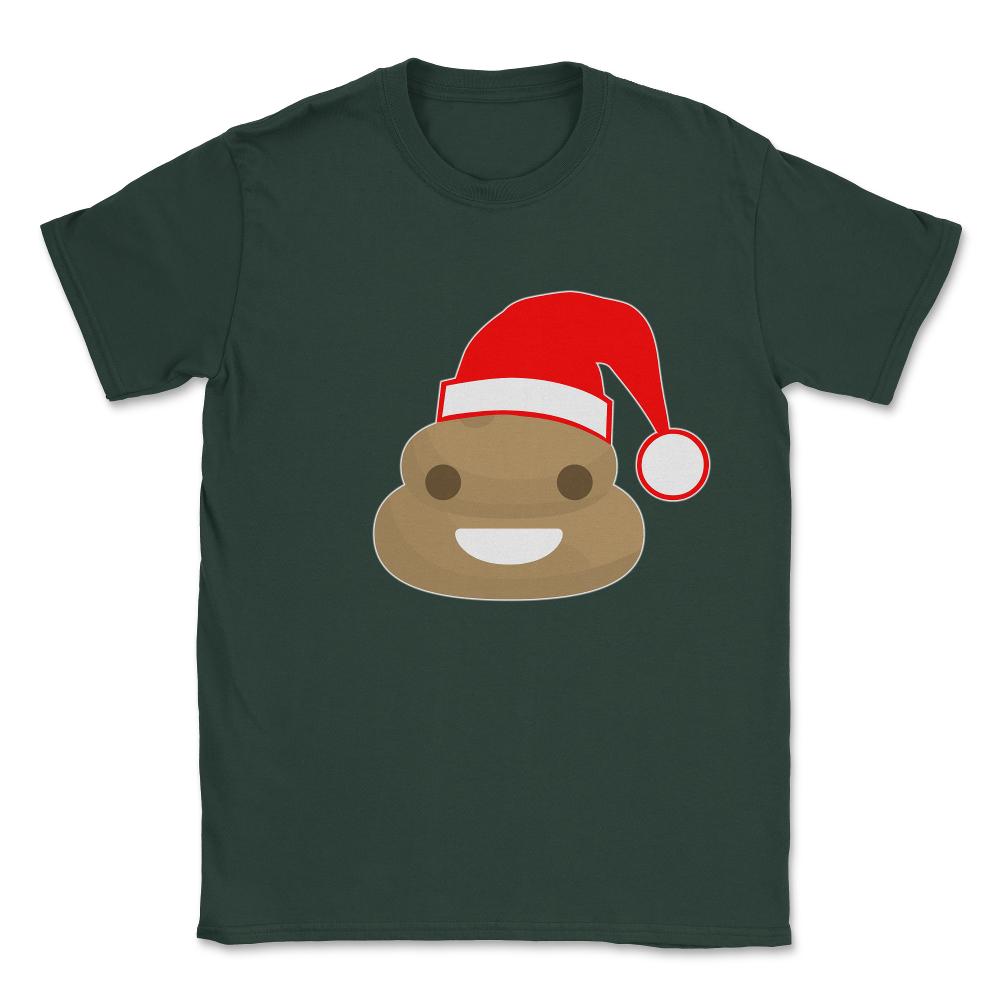 Poop Emoji Santa Unisex T-Shirt - Forest Green