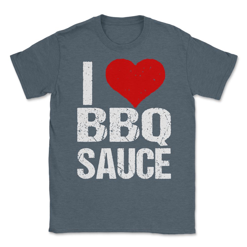 I Love BBQ Sauce Unisex T-Shirt - Dark Grey Heather