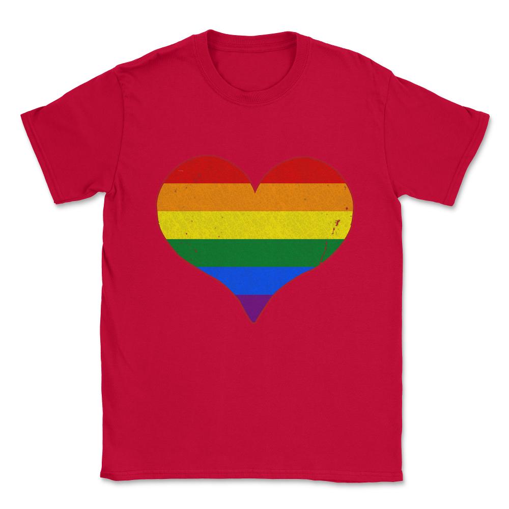 Gay Pride Love Heart Unisex T-Shirt - Red