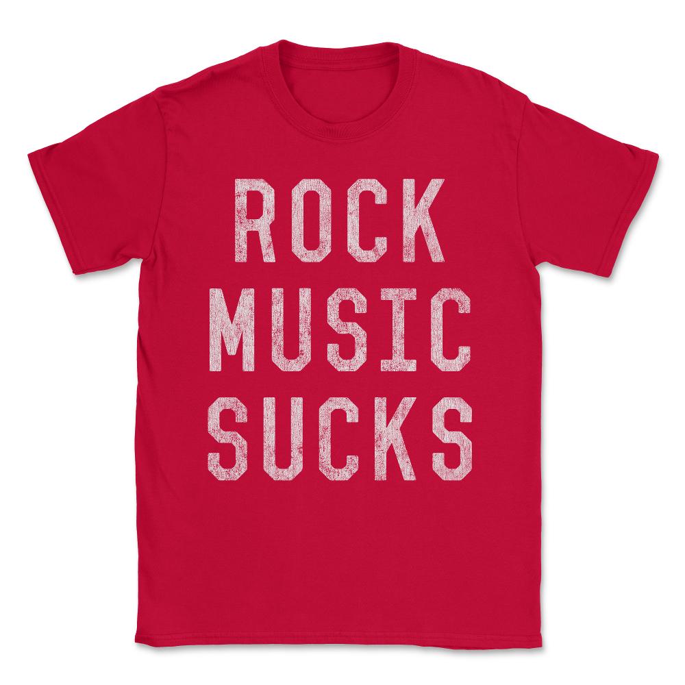 Vintage Rock Music Sucks Unisex T-Shirt - Red