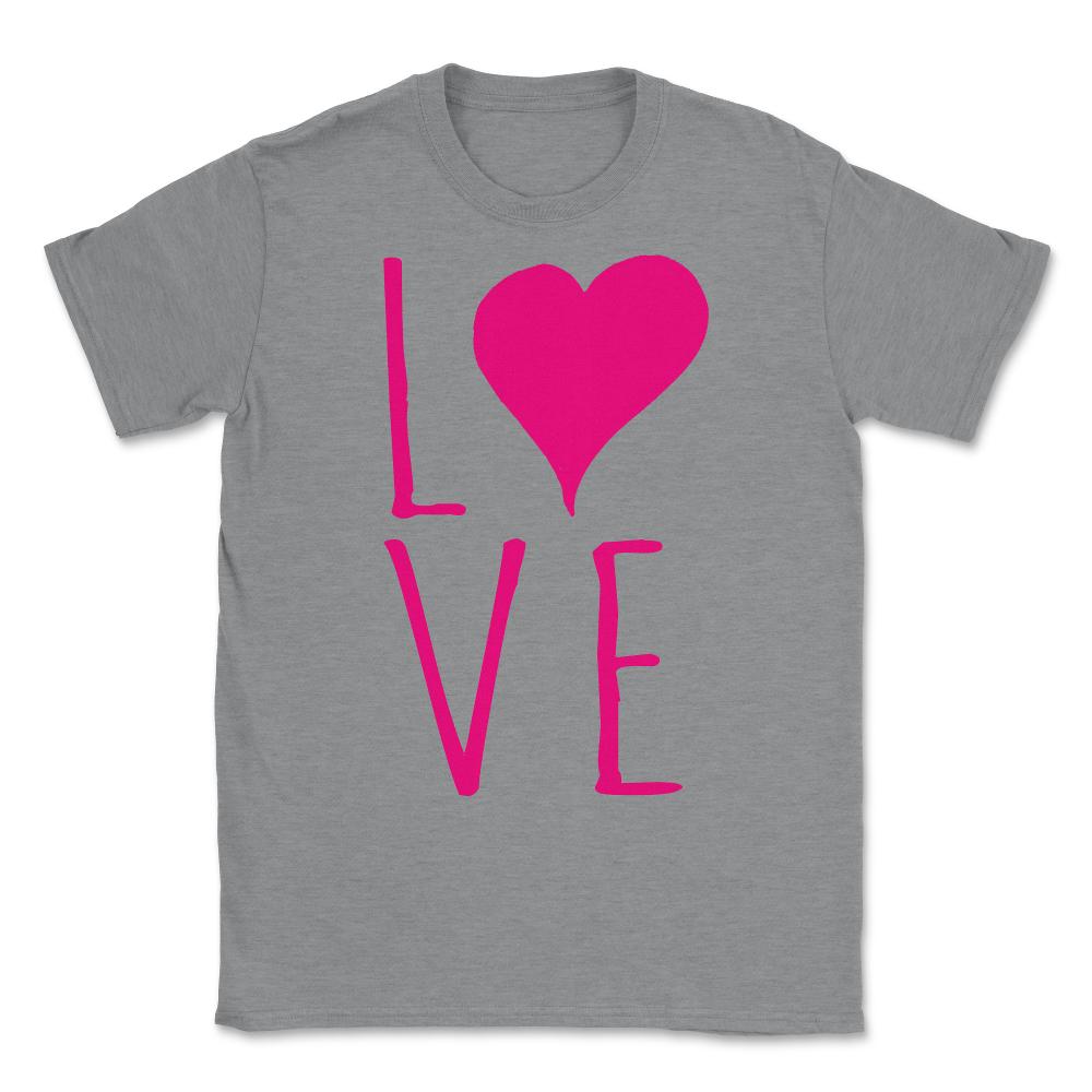 Love Valentine's Day Heart Unisex T-Shirt - Grey Heather