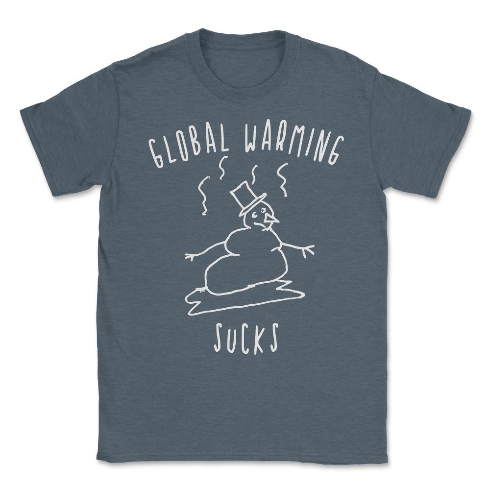 Global Warming Sucks Unisex T-Shirt - Dark Grey Heather