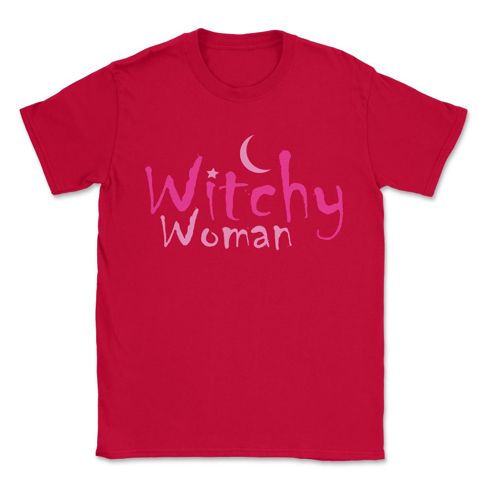 Witchy Woman Funny Halloween Witch Unisex T-Shirt - Red