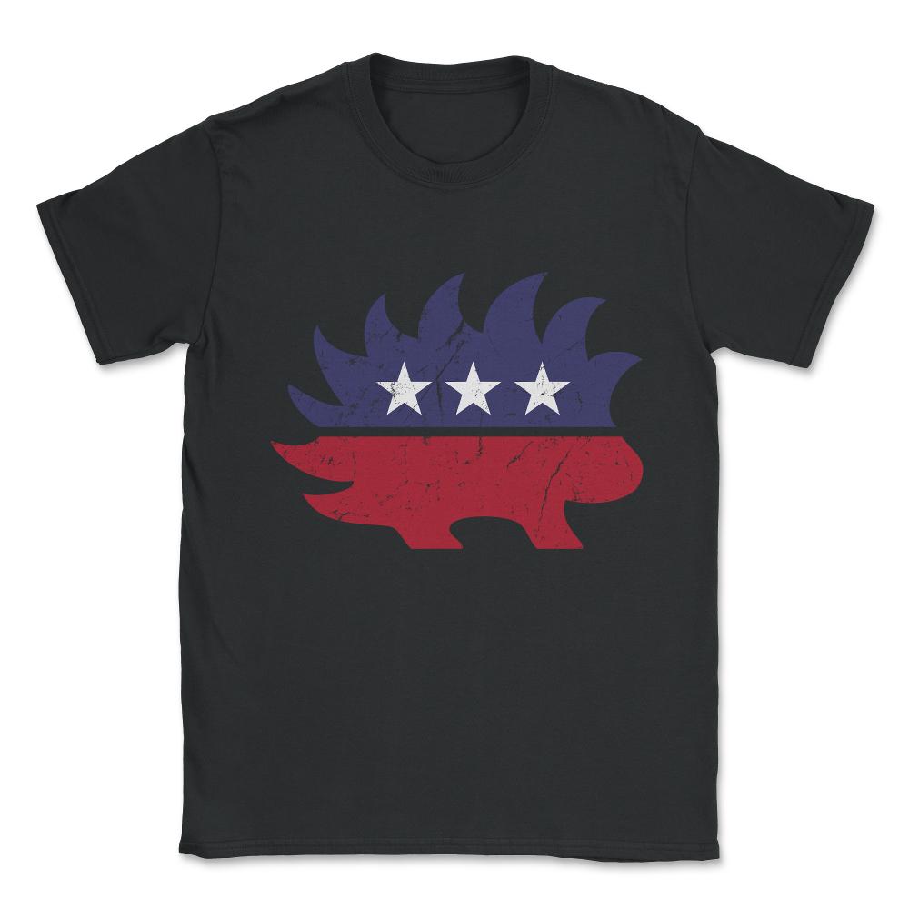 Libertarian Porcupine Unisex T-Shirt - Black