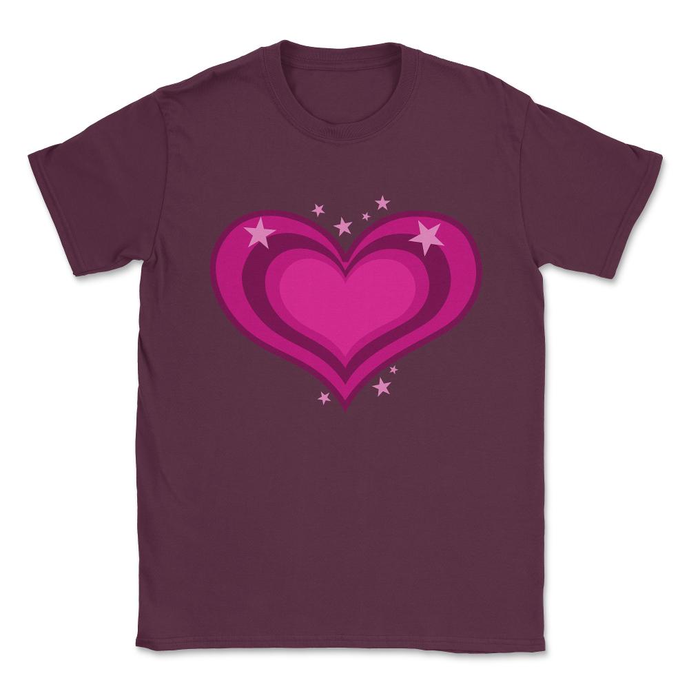 Pink Heart Valentine's Day Be Mine Valentine Unisex T-Shirt - Maroon