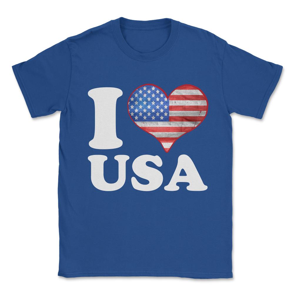 I Love the USA Patriotic Unisex T-Shirt - Royal Blue