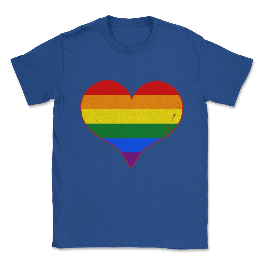 Gay Pride Love Heart Unisex T-Shirt - Royal Blue