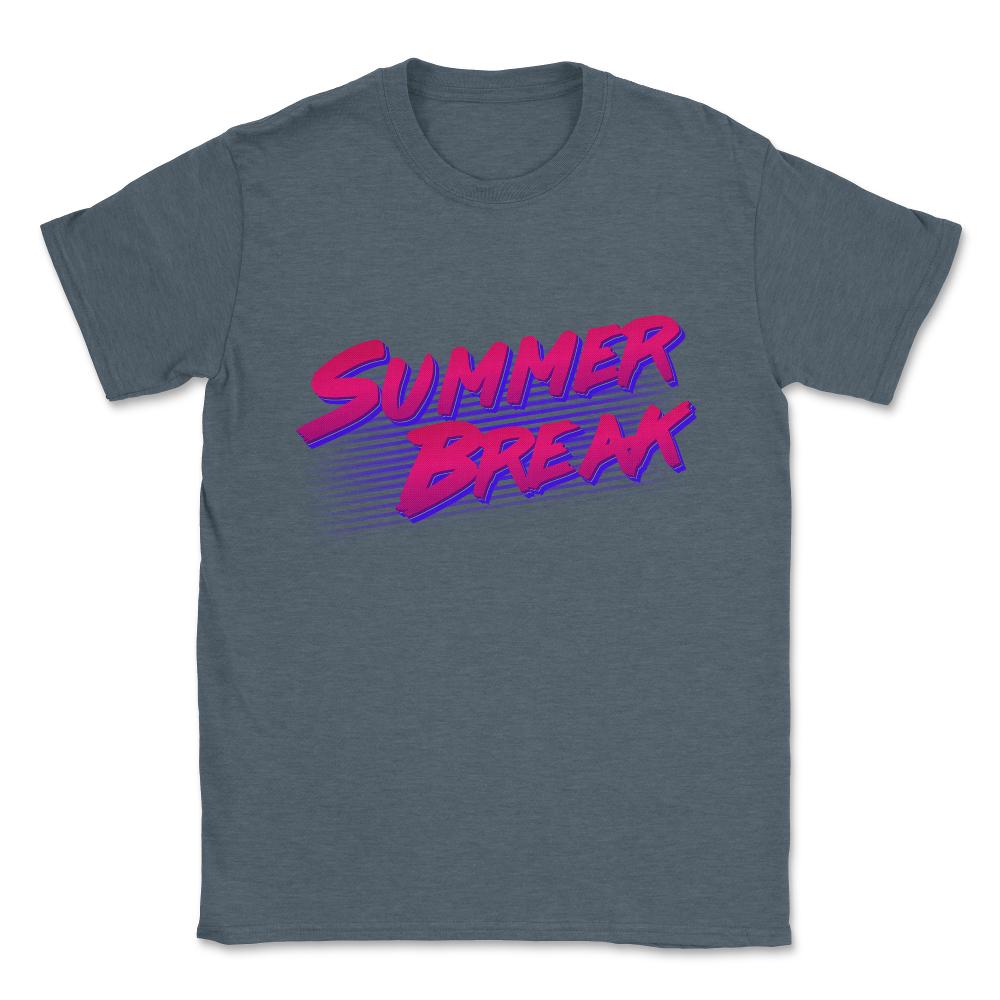Summer Break Retro Unisex T-Shirt - Dark Grey Heather