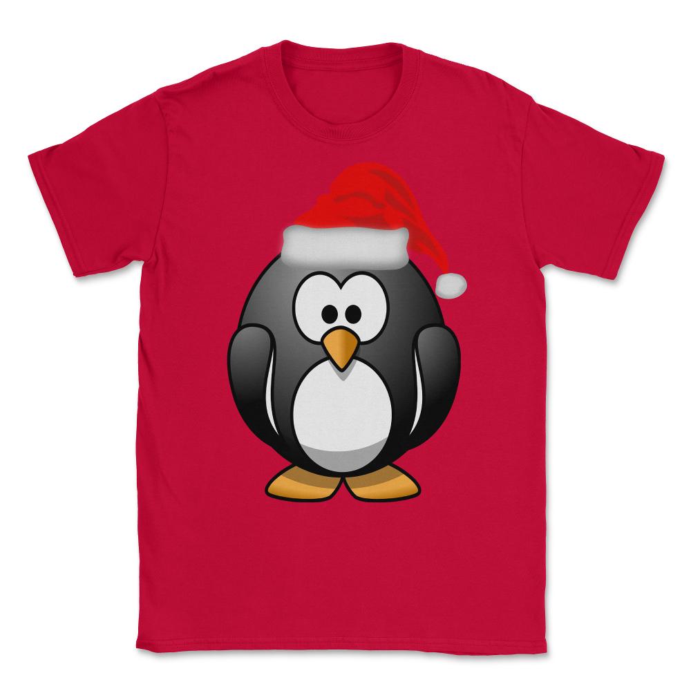 Christmas Santa Penguin Unisex T-Shirt - Red