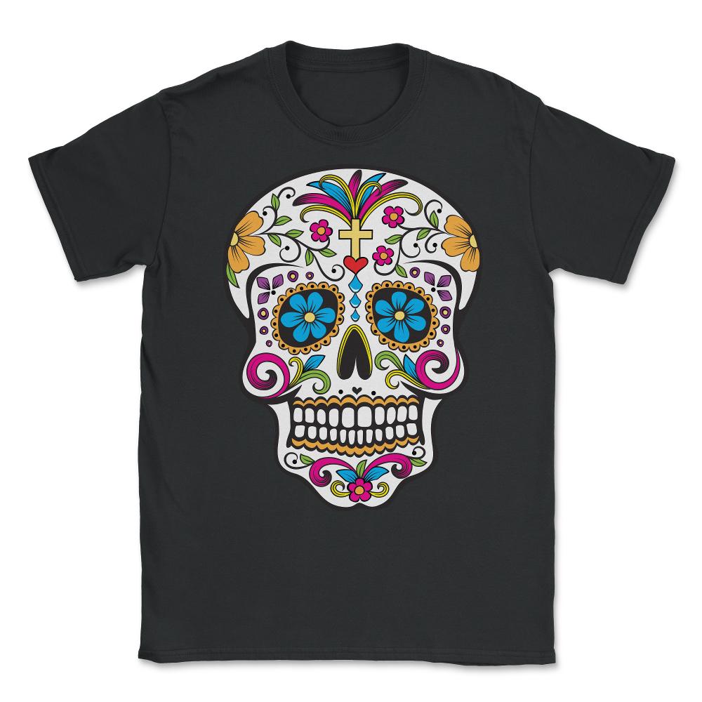 Sugar Skull Day of the Dead Unisex T-Shirt - Black