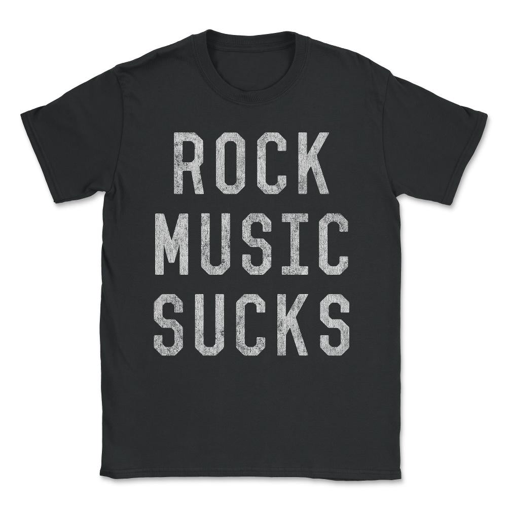 Vintage Rock Music Sucks Unisex T-Shirt - Black