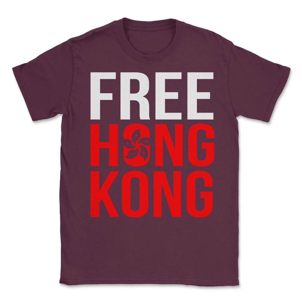 Free Hong Kong Revolution Unisex T-Shirt - Maroon